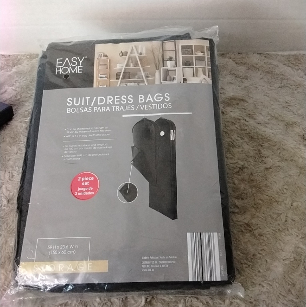 New. Easy Home Suit/ Dress Bags 2 Piece Set.